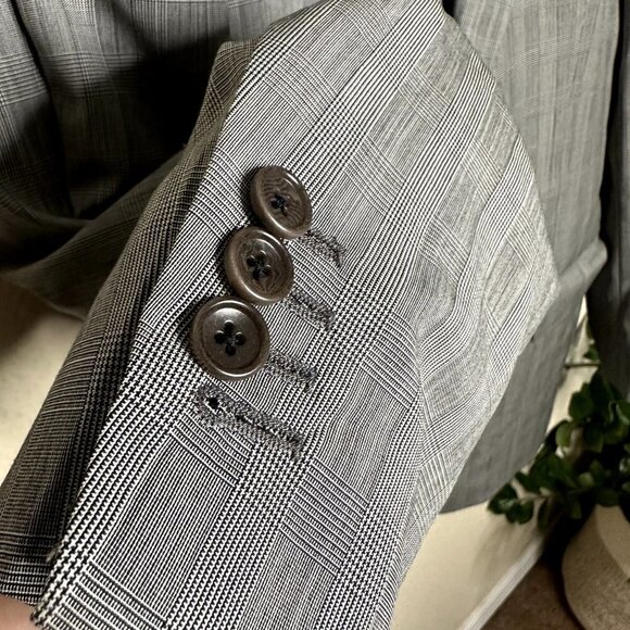 BROOKS BROTHERS Fitzgerald Made Italy Suit Jacket 42L/36 Wool Prince Of Whales - Picture 5 of 12
